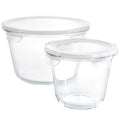 Gibson Home Essential Storage 4 Piece Borosilicate Glass Round Storage Container Set with Snap Lids
