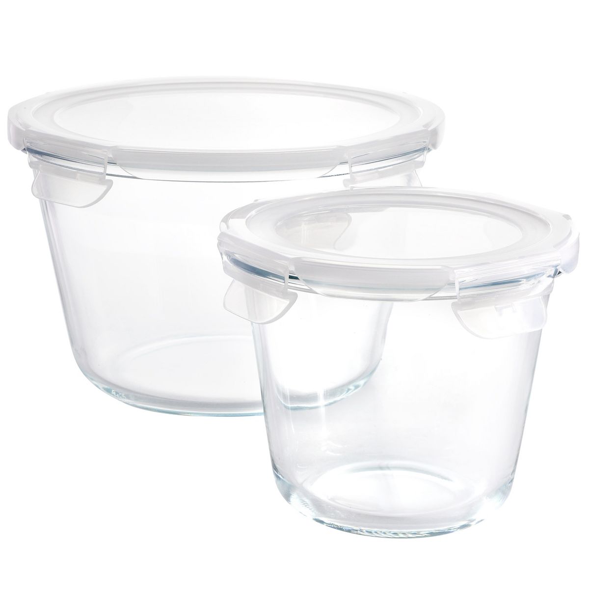 Gibson Home Essential Storage 4 Piece Borosilicate Glass Round Storage Container Set with Snap Lids