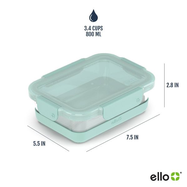 Ello 10pc Glass Meal Prep Food Storage Container Set Blue