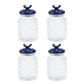 Sharp Chef 4PK Glass Airtight Storage Jar with Hand painted Ceramic Lid, Glass Food Storage Jars, 30 oz / 0.9 L / 4 cups