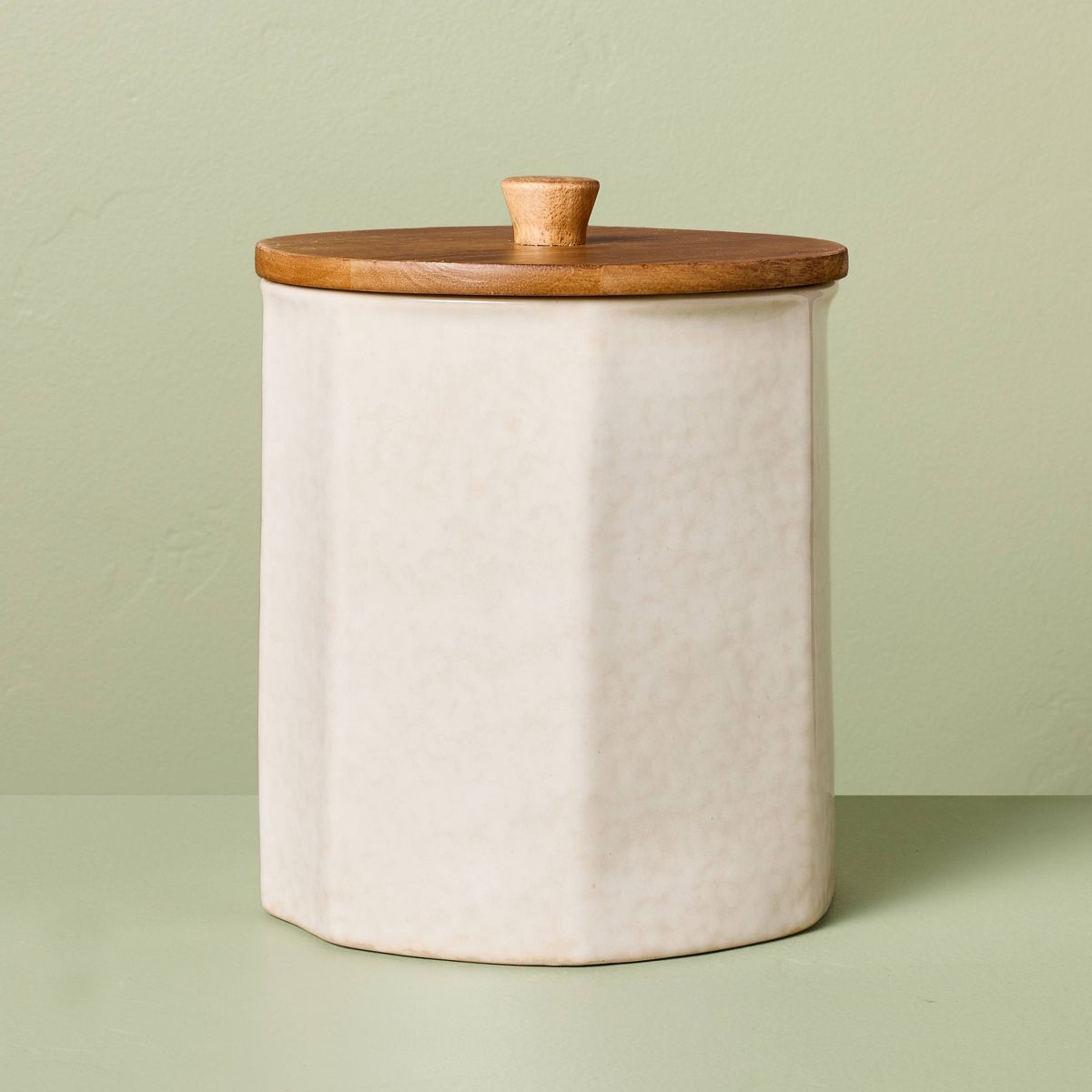 130 fl oz Extra Large Stoneware Canister Sour Cream - Hearth & Hand™ with Magnolia