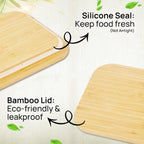 Vtopmart 4 Pack Glass Food Storage Containers with Bamboo Lids, for Microwave, Oven, Freezer and Dishwasher, BPA Free