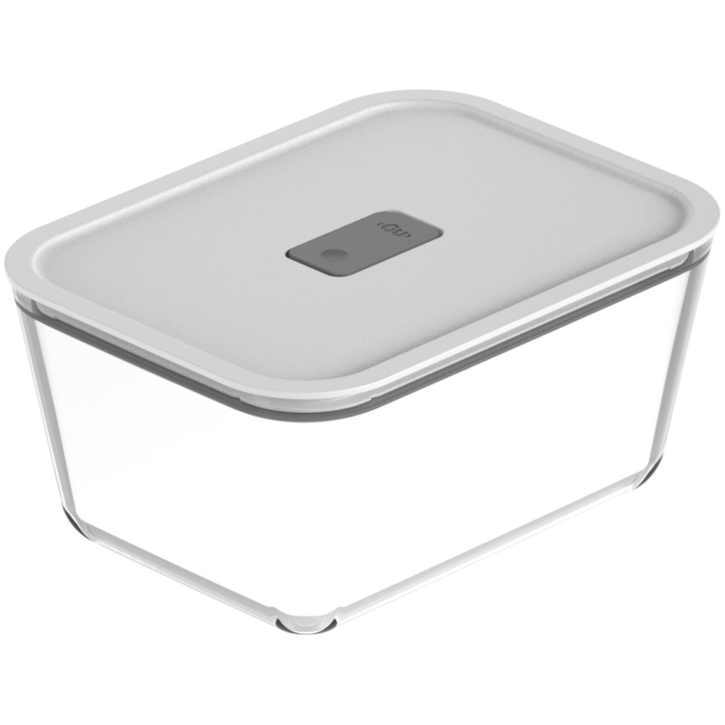 OU Glass Food Storage Container 10 Cup - Oven, Microwave, Freezer & Dishwasher Safe, Airtight Leak Proof Lid with Microwave Valve, Stackable Glass Jar