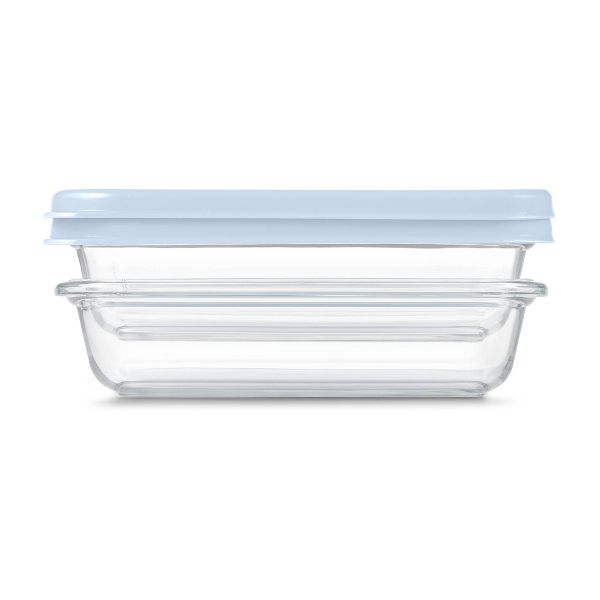 Ello Everyday 2pk 3c Rectangle Glass Food Storage container Set Crystal Pink