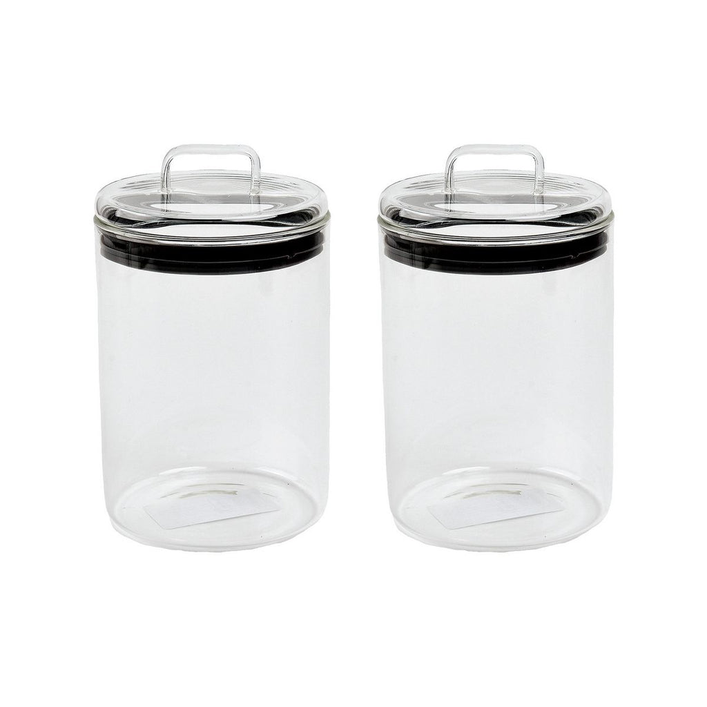 SharpChef 2PK Glass Airtight Storage Jar with Glass Lid, Glass Food Storage Jars, 34 oz / 1 L / 4 cups