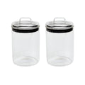 SharpChef 2PK Glass Airtight Storage Jar with Glass Lid, Glass Food Storage Jars, 34 oz / 1 L / 4 cups
