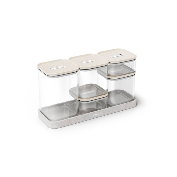 Caraway Home 13pc Glass Airtight Container Set Cream