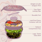 Bentgo 7.6c Glass All-in-One Salad Container Mod Curves Desert Rose