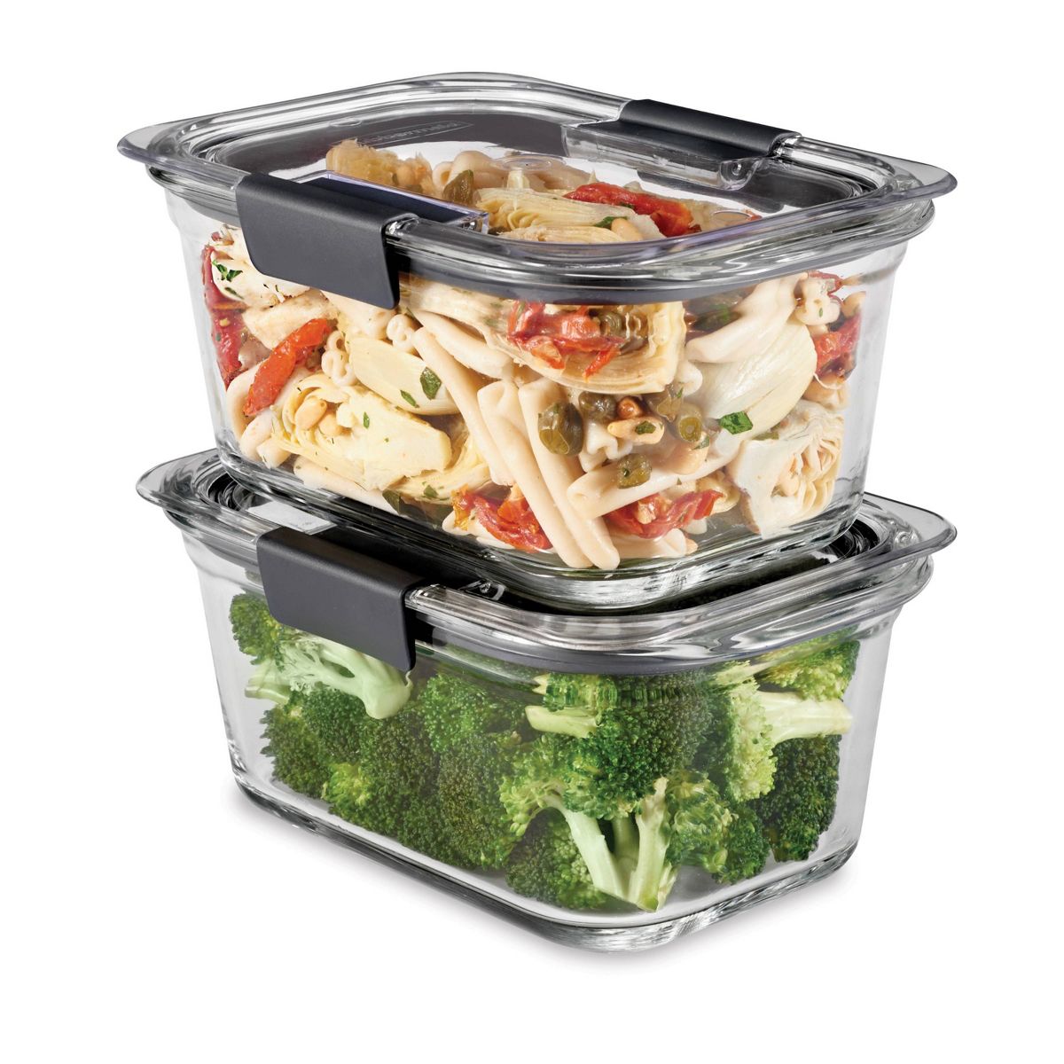 Rubbermaid 2pk 3.2c Brilliance Glass Food Storage Container Deep Medium