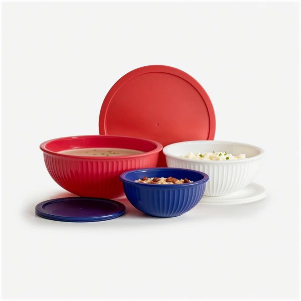 Genicook 6pc Rainbow with Simple Food Storage Container Set Red/White