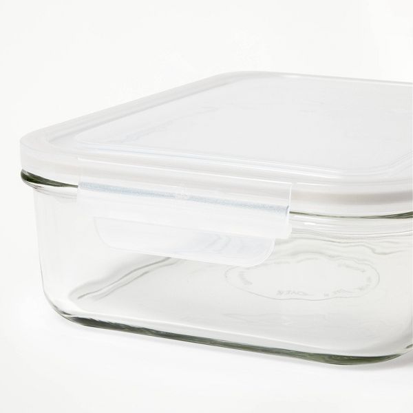 8 Cup Glass Food Storage Container Clear - Figmint™: Glass Container with Lid, Dishwasher & Microwave Safe