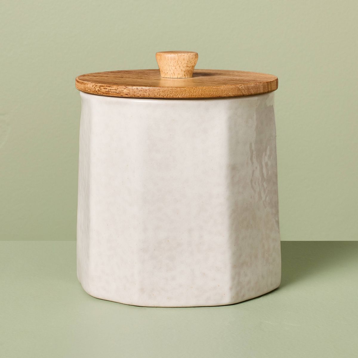 130 fl oz Extra Large Stoneware Canister Sour Cream - Hearth & Hand™ with Magnolia
