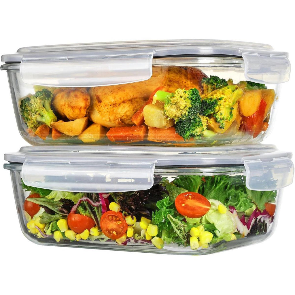 Vtopmart Grey 2Pack 2260ml/76.4oz Extra Large Glass Storage Containers