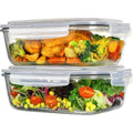 Vtopmart Grey 2Pack 2260ml/76.4oz Extra Large Glass Storage Containers