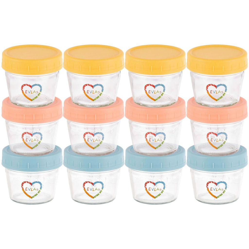 EVLA’s 4oz Glass Baby Food Containers 12-Pack
