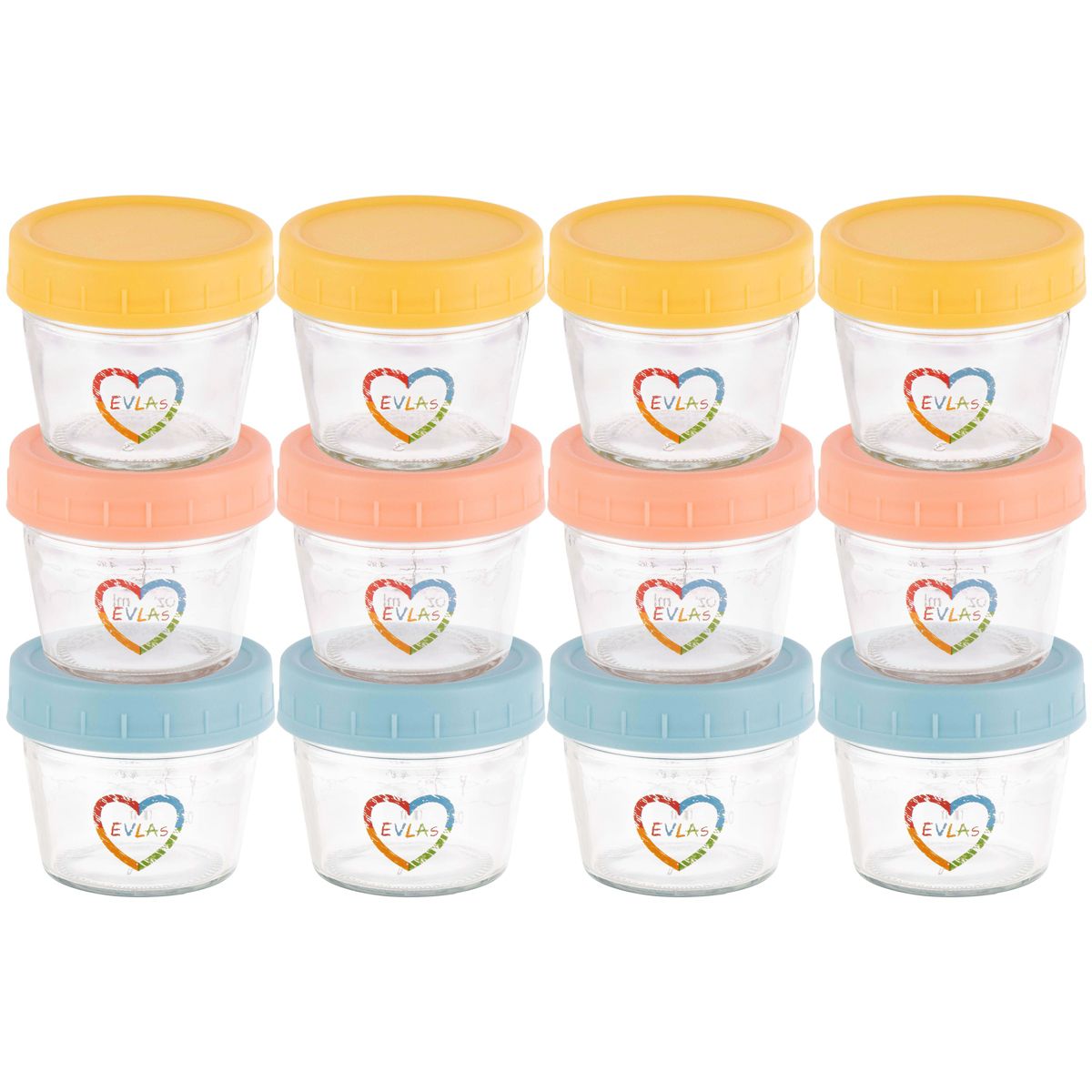 EVLA’s 4oz Glass Baby Food Containers 12-Pack