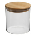Unique Bargains Kitchen Food Storage Glass Jar with Airtight Bamboo Lid 10x10cm