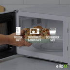 Ello 4pc 3.4c Glass Refresh Food Storage Container Set Green: Meal Prep, Locking Lids, Oven & Microwave Safe