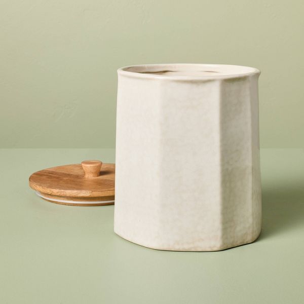 130 fl oz Extra Large Stoneware Canister Sour Cream - Hearth & Hand™ with Magnolia