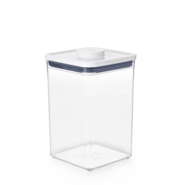 OXO POP 4.4qt Plastic Big Square Airtight Food Storage Container Clear: Dishwasher-Safe, Silicone Lid