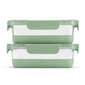 Ello 4pc 3.4c Glass Refresh Food Storage Container Set Green: Meal Prep, Locking Lids, Oven & Microwave Safe