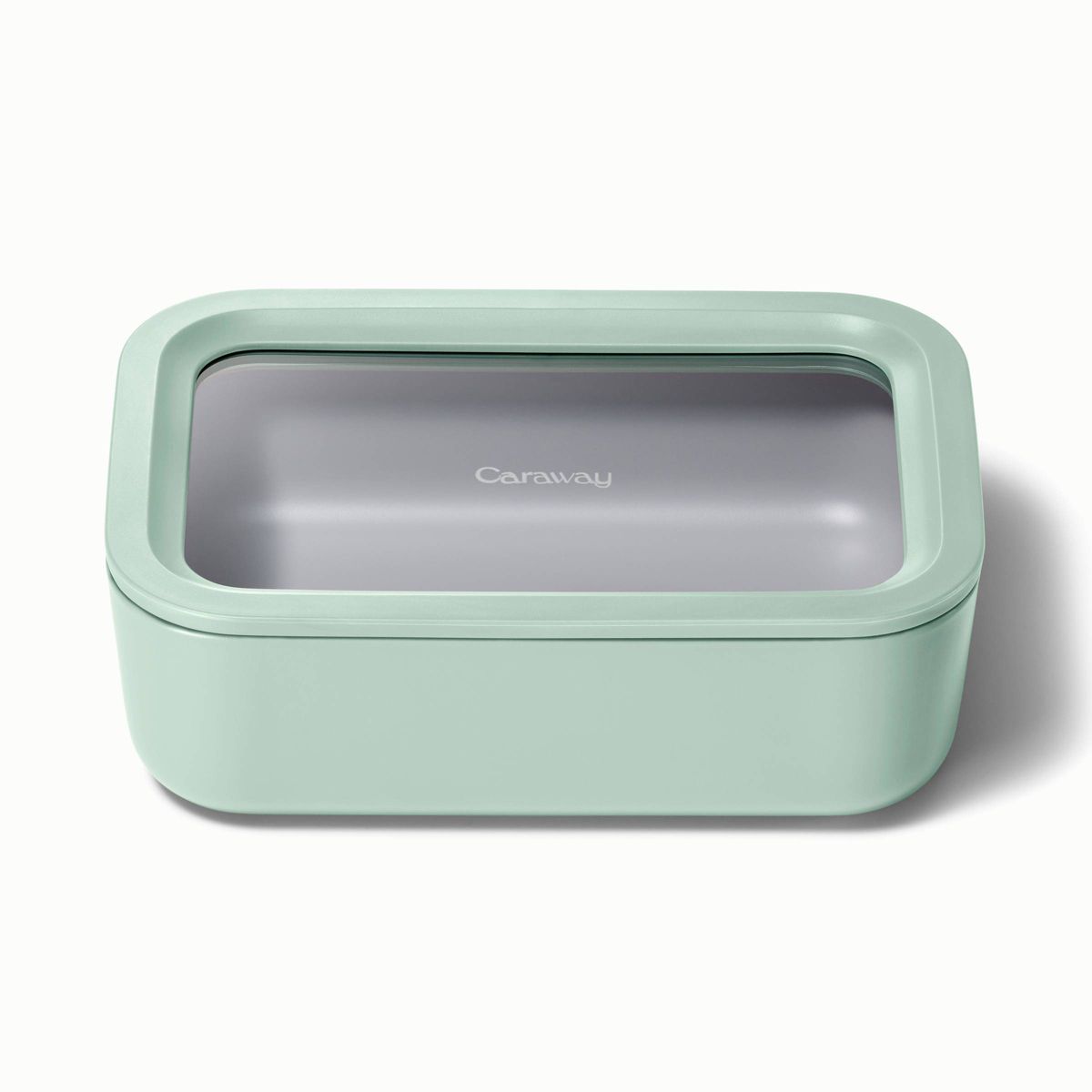 Caraway Home Medium Ceramic Coated Glass Food Storage Container Cream