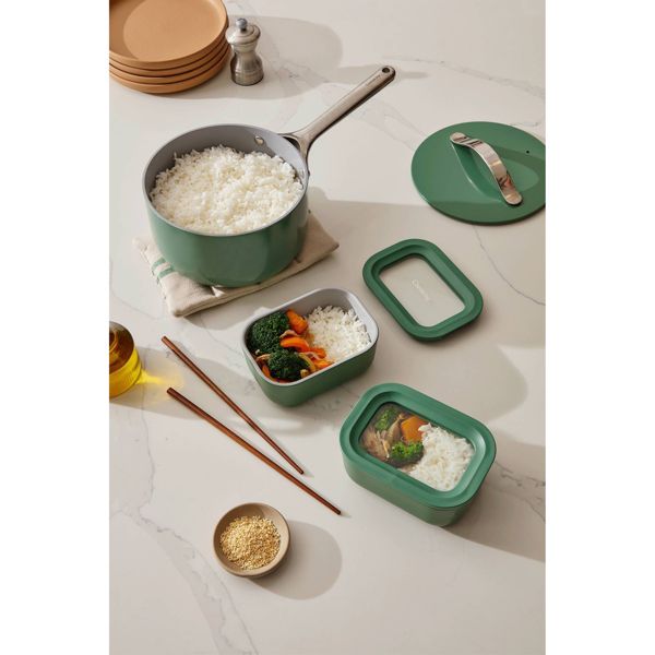 Caraway Home Mini Rectangular Food Storage Container Cream