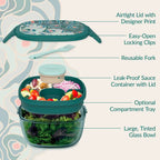 Bentgo 7.6c Glass All-in-One Salad Container Mod Curves Desert Rose
