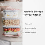 OU Glass Food Storage Container Set 16pc (set of 8) Microwave, Freezer & Dishwasher Safe, Airtight Leak Proof Lid with Microwave Valve, Stackable
