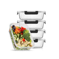 JoyJolt Glass Food Storage Containers with Airtight Lids - Set of 5 - Black