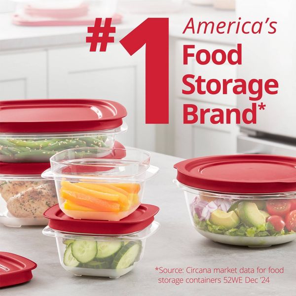 Rubbermaid Easy Store Rectangle Food Storage Container Red