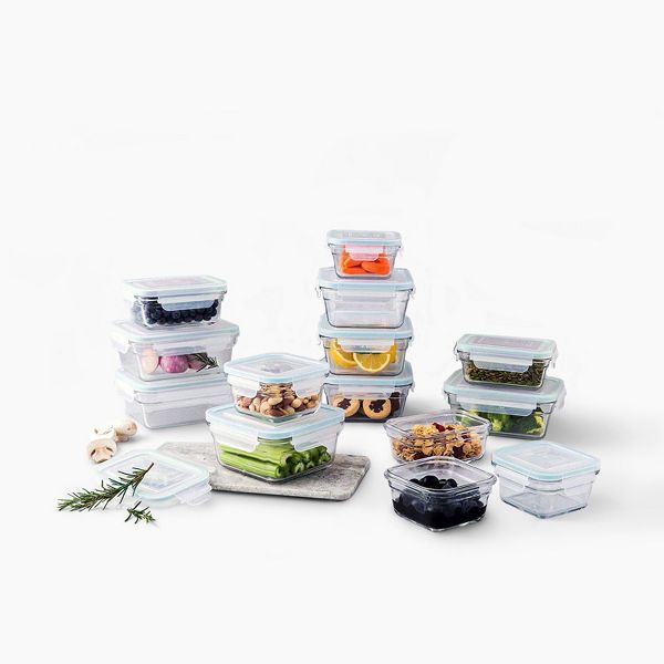 Glasslock 24 Piece Oven Microwave Safe Glass Food Storage Containers Set w/ Lids