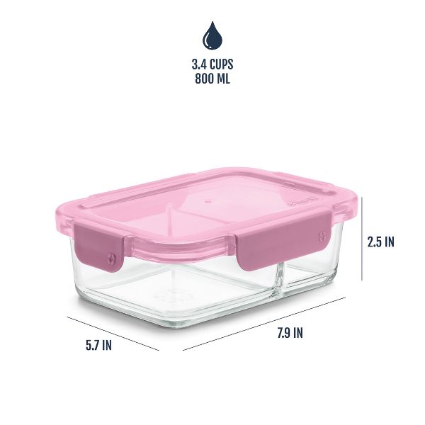 Ello 10pc Color Lock Divided Glass Food Storage Set