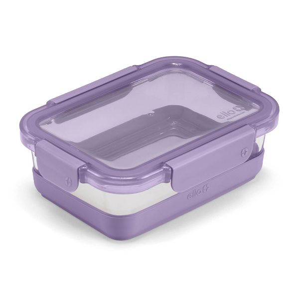 Ello 4pc 3.4c Glass Refresh Food Storage Container Set Green: Meal Prep, Locking Lids, Oven & Microwave Safe