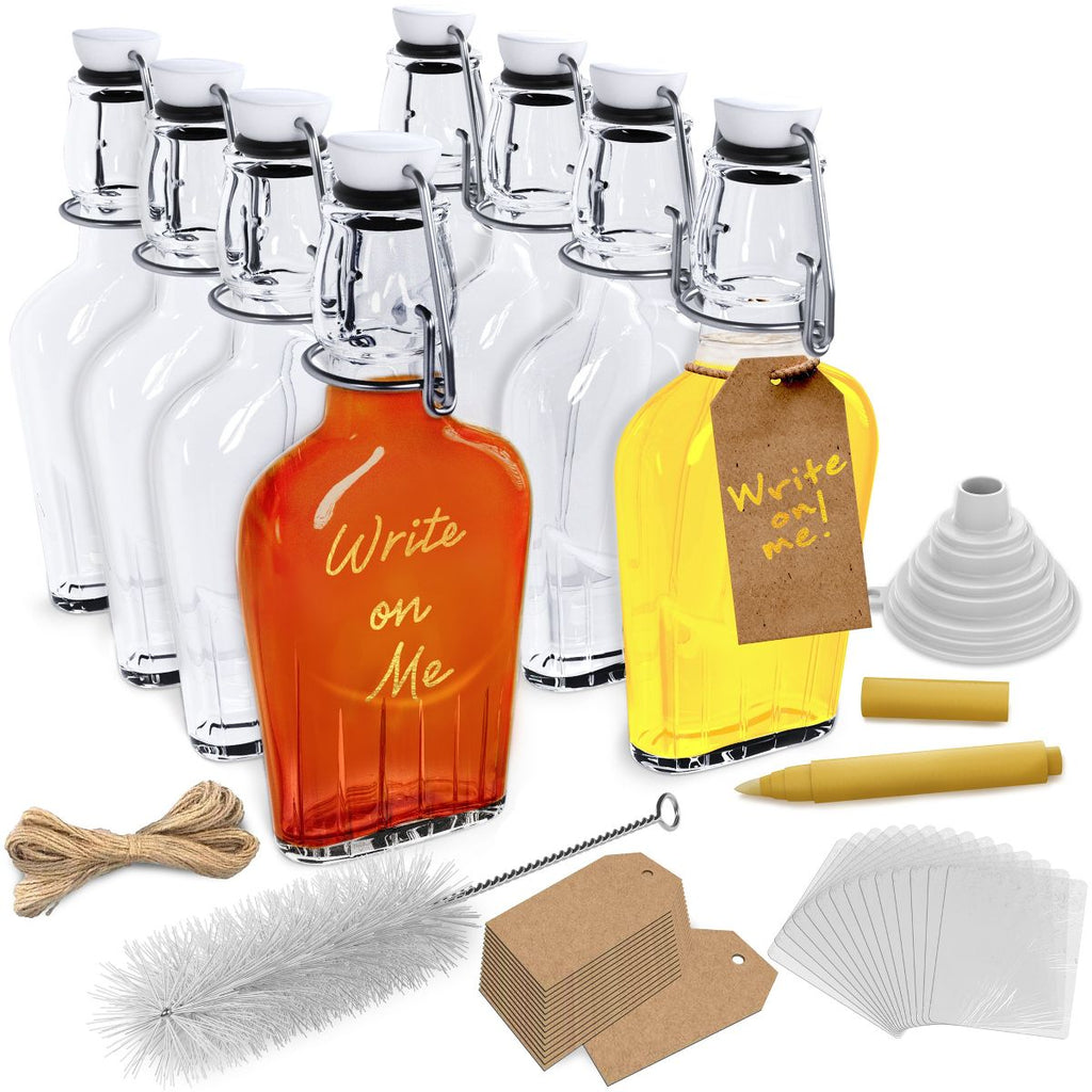 8.5 oz Swing Top Glass Flask (Set of 8)