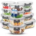 SereneLife 24-Piece High Borosilicate Glass Food Storage Containers Set (SLGL24GY.5)