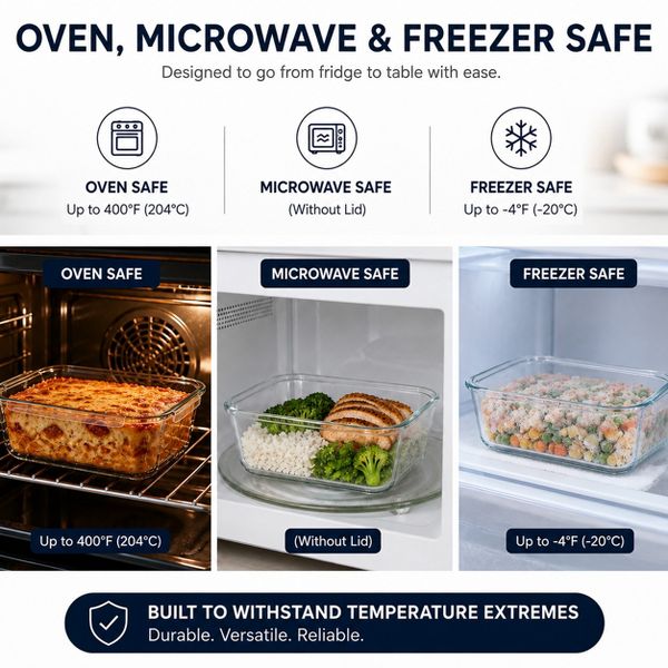Sorbus Large Glass Food Storage Container with Airtight Locking Lid, 3L / 101 oz Meal Prep Container