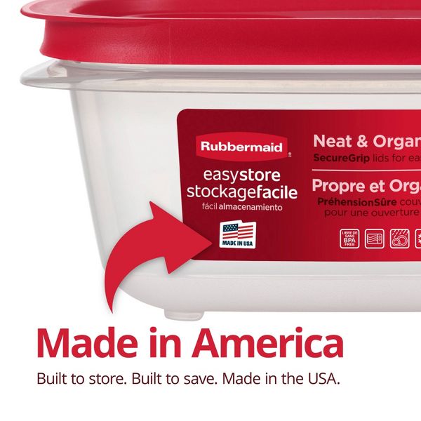 Rubbermaid Easy Store Rectangle Food Storage Container Red