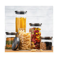 Le'raze Set of 5 Glass Kitchen Canisters with Airtight Stainless-Steel Lid