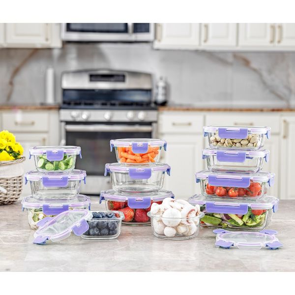12 Glass Storage Containers (Blushy Pink)