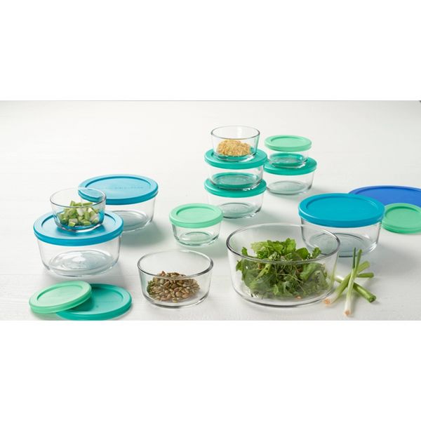 Anchor Hocking 24pc Glass SnugFit Food Storage Container Set: Oven & Freezer Safe, Microwave Safe Without Lid, Dishwasher Safe