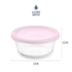Ello Everyday 3pk 4.5c Round Glass Food Storage container Set Garden Harmony