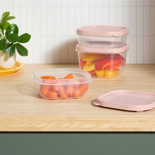6pc (Set of 3) Plastic Food Storage Container Set Blue - Room Essentials™