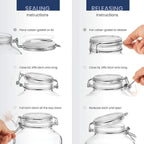 Bormioli Rocco 25.25oz Fido Glass Storage Jar Blue Lid - Airtight Clamp Seal, Italian Made Glass