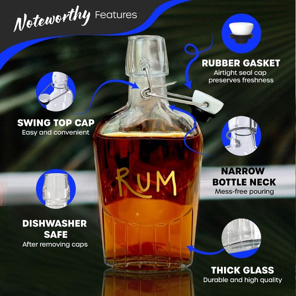 8.5 oz Swing Top Glass Flask (Set of 8)