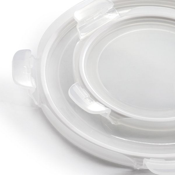 Gibson Home Essential Storage 4 Piece Borosilicate Glass Round Storage Container Set with Snap Lids