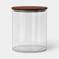 96oz Canister Dark Wood Top Medium Clear - Threshold™