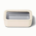 Caraway Home Medium Ceramic Coated Glass Food Storage Container Cream