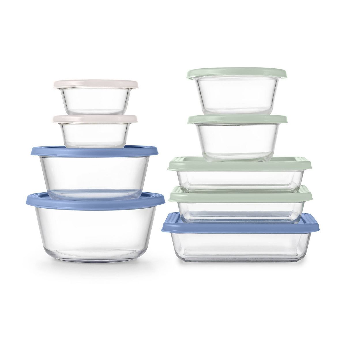 Ello Everyday 18pc Mixed Glass Food Storage container Set Garden Harmony