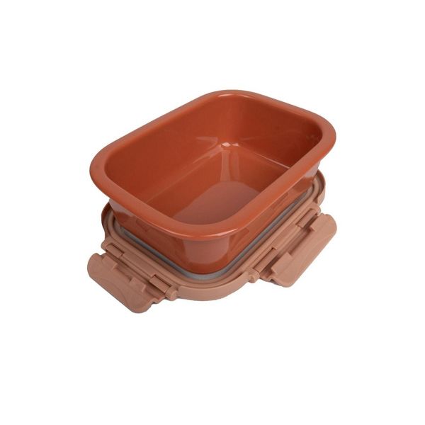 Lexi Home 15 oz. Brixton Oven Safe Porcelain Food Storage Container with Glass Lid in Sage Green